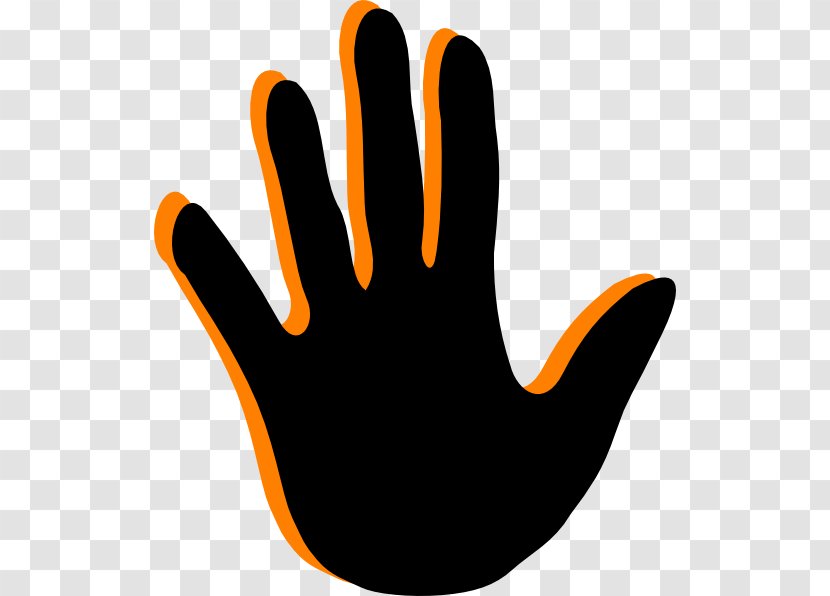 Hand Clip Art - Royaltyfree - Orange Handprint Cliparts Transparent PNG