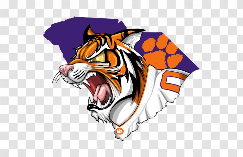 Clemson Tigers Football University Upstate South Carolina - Cat Like Mammal - Tiger Transparent PNG