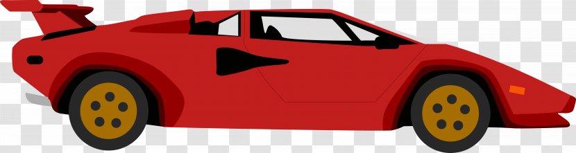 Lamborghini Countach Sports Car Luxury Vehicle - Model - Red Remodeling Transparent PNG
