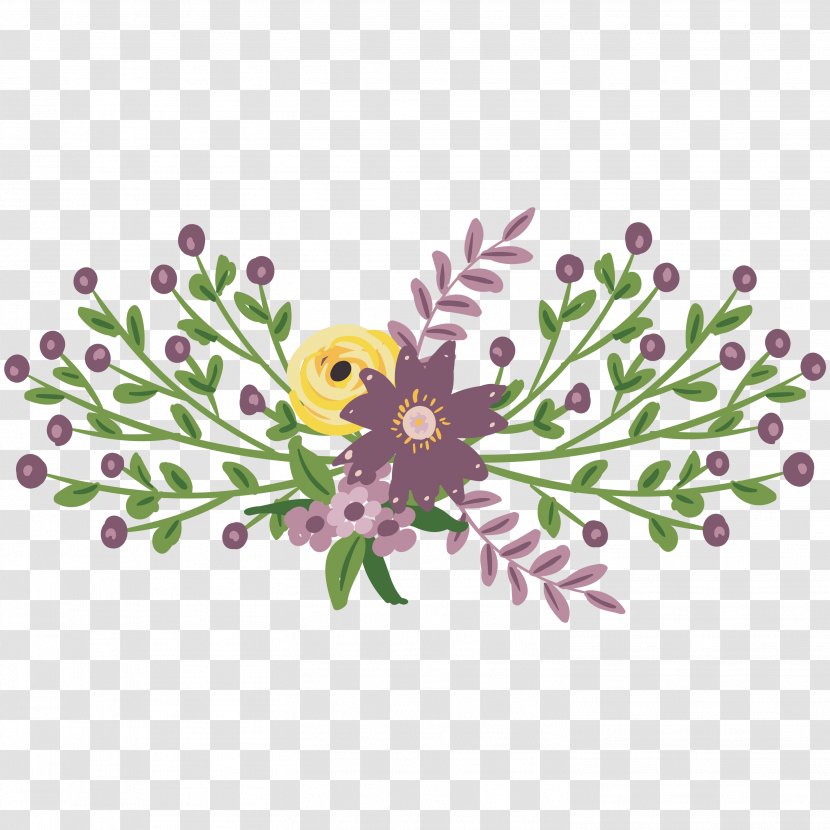Floral Design Watercolor Painting Flower - Purple Flowers Transparent PNG