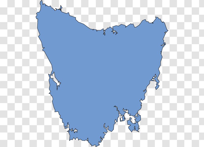 Tasmania Blank Map Vector - Water Resources Transparent PNG
