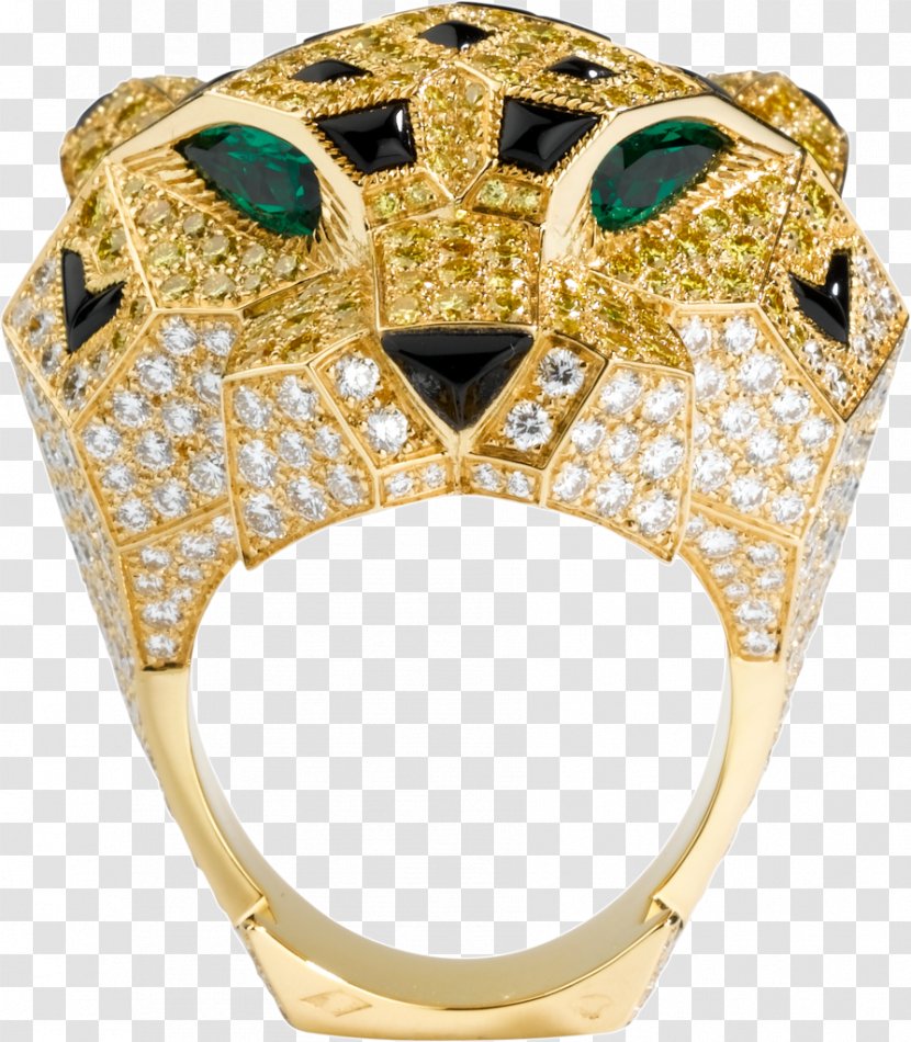 Emerald Leopard Ring Gold Diamond - Jewellery Transparent PNG
