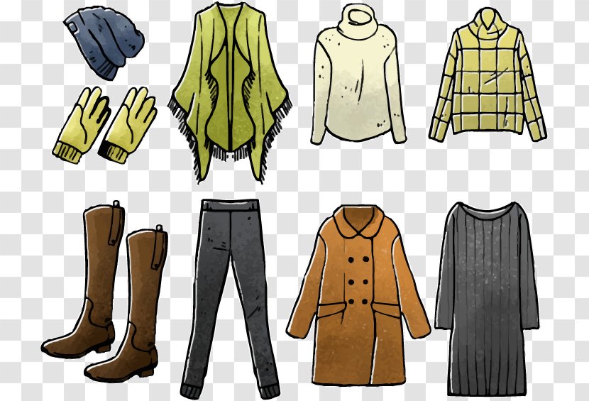 Coat Winter Clothing Designer - Jeans - Hand-painted Clothes Transparent PNG