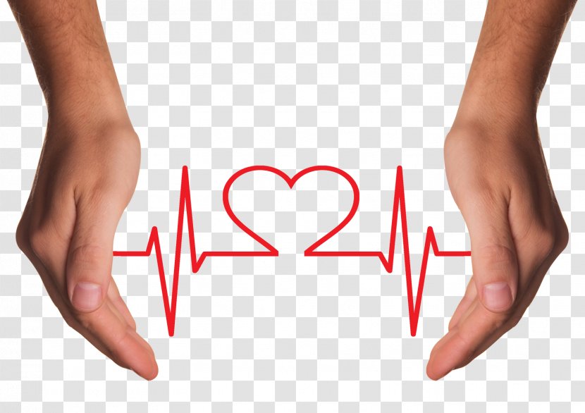 Health Care Chronic Condition Disease Asthma - Cartoon - Hands Holding Red Heart With ECG Line Transparent PNG