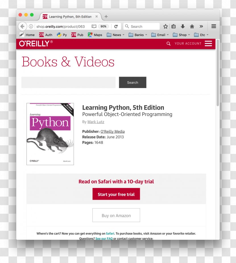 Learning Python Book Web Page Multimedia Transparent PNG