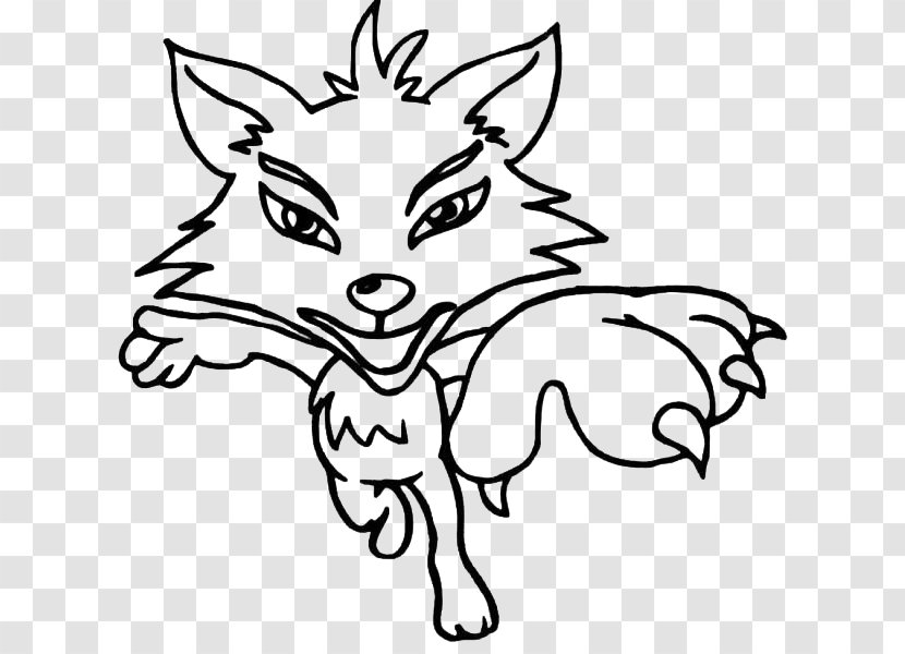 Creative Fox Stroke Cuteness Dog - Black And White Transparent PNG