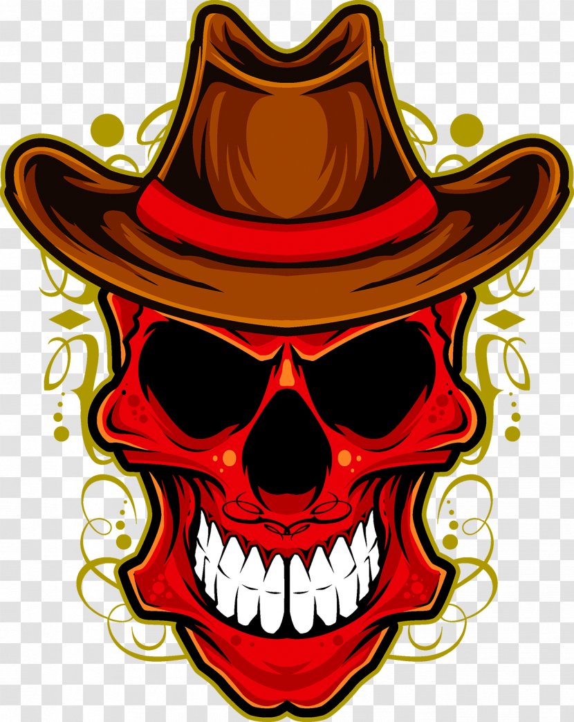 Cowboy Hat Skull T-shirt Stock Photography - Headgear Transparent PNG