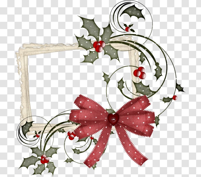 Floral Background Ribbon - Character - Holiday Ornament Holly Transparent PNG