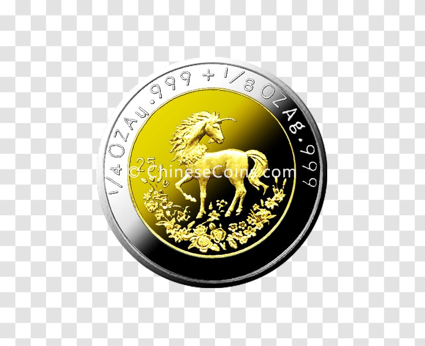 Proof Coinage Chinese Gold Panda Silver - Bimetallic Coin Transparent PNG