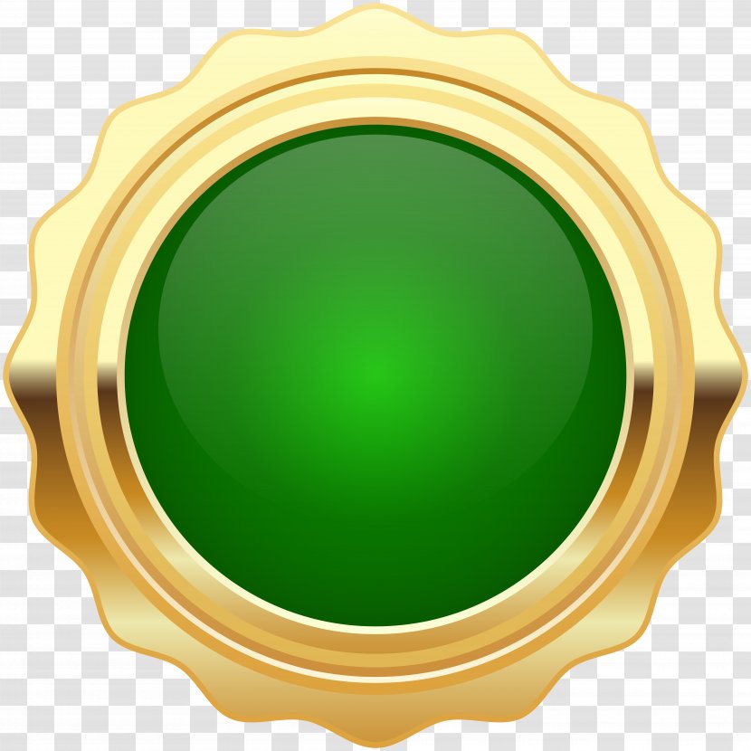 Clip Art - Green - Seal Badge Gold Image Transparent PNG