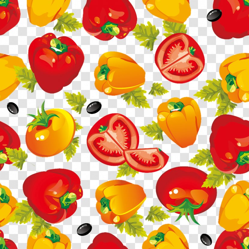 Cartoon Food Tomato Salad - Drawing - Vegetable Collection Vector Elements Transparent PNG