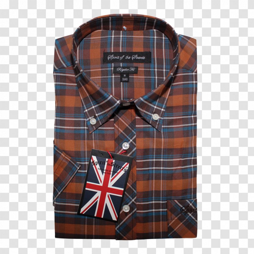 Tartan Dress Shirt Collar Sleeve Button Transparent PNG