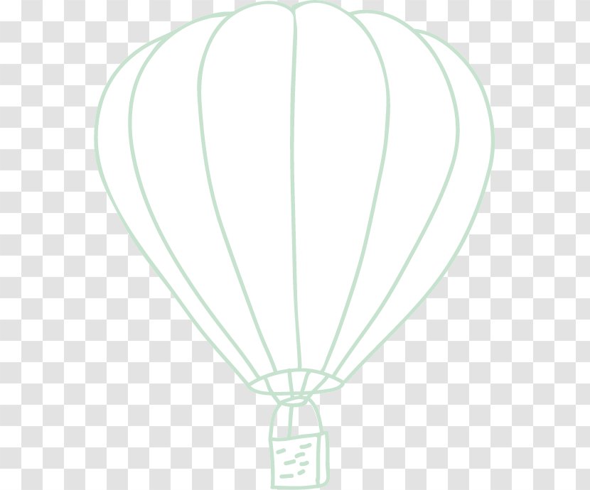 Hot Air Balloon Green - Vector Line Drawing Transparent PNG
