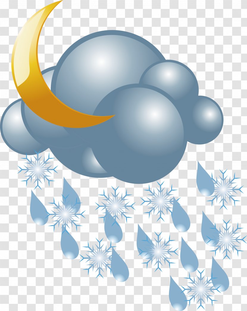 Rain And Snow Mixed Weather - Icon Vector Transparent PNG