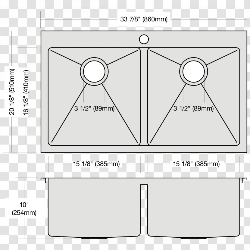 Sink Bowl Stainless Steel Glass - Black And White - Plan Transparent PNG