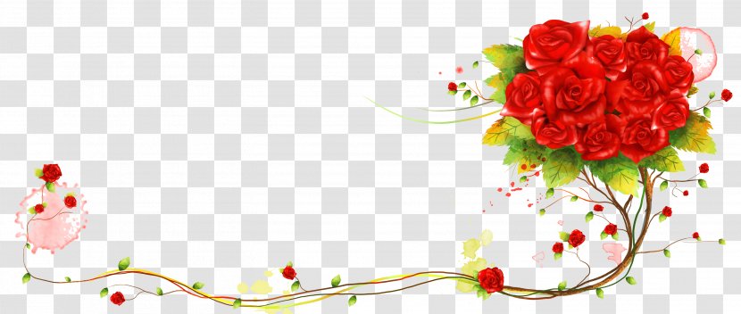 Beach Rose Flower - Cut Flowers - Red Roses With Vines Transparent PNG