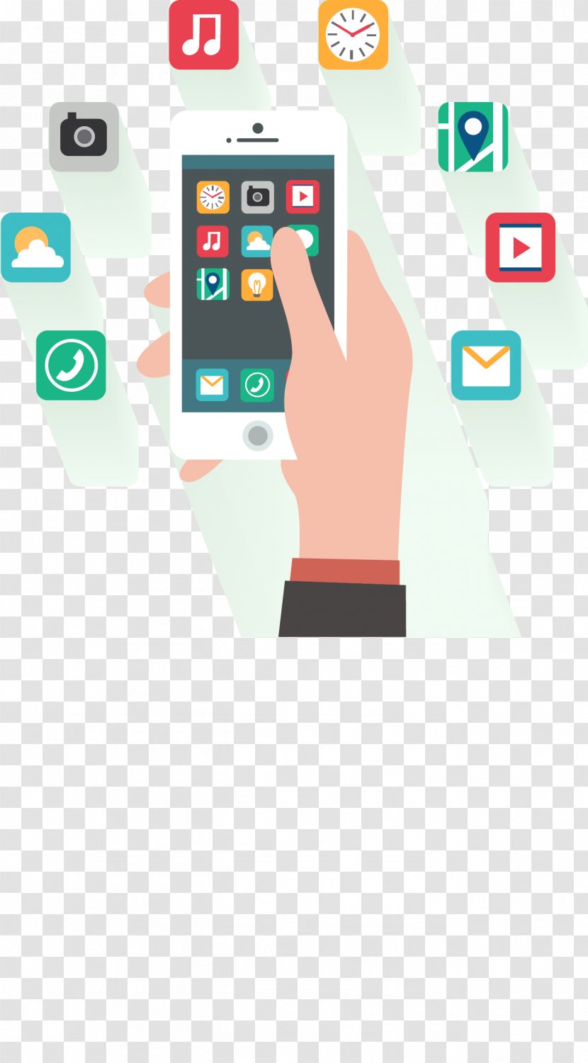 Smartphone Mobile App Development Flat Design - Technology - Vector Phone APP Introduction Picture Transparent PNG