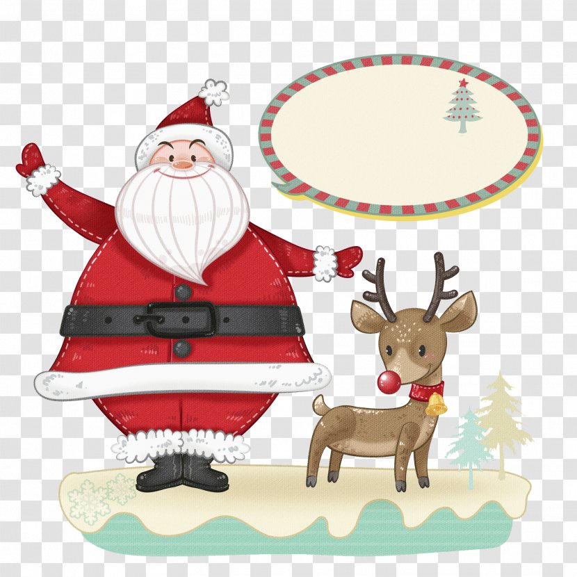 Santa Claus Reindeer Christmas Ornament Red Deer - And Transparent PNG