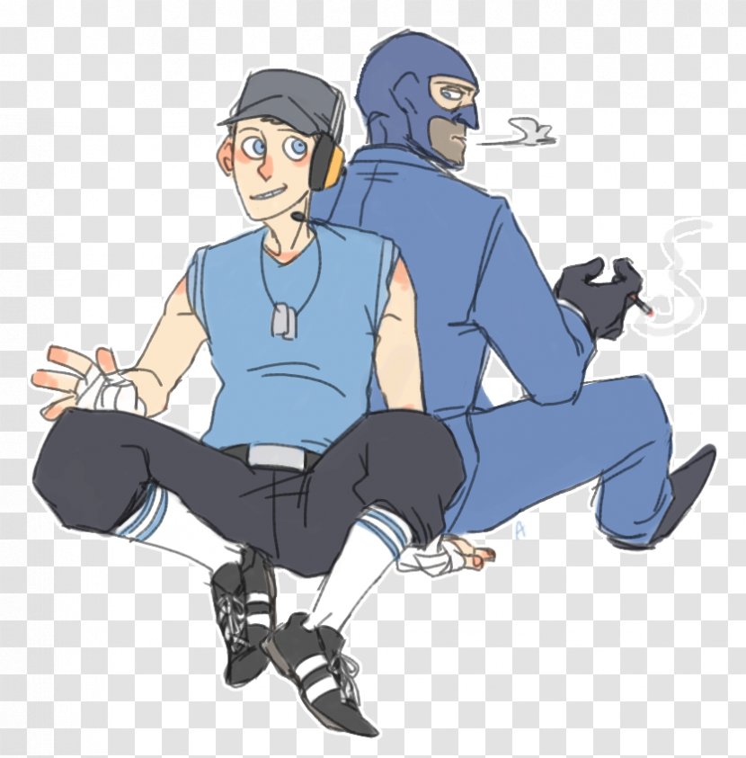 Team Fortress 2 Fan Art Scouting Drawing - Sitting Transparent PNG