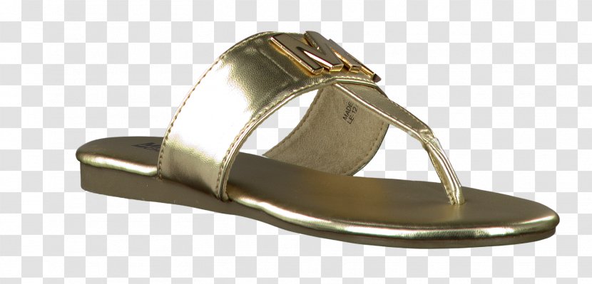 Flip-flops Shoe Gold Sandal Metallic Color - Flower - Michael Kors Flip Flops Transparent PNG