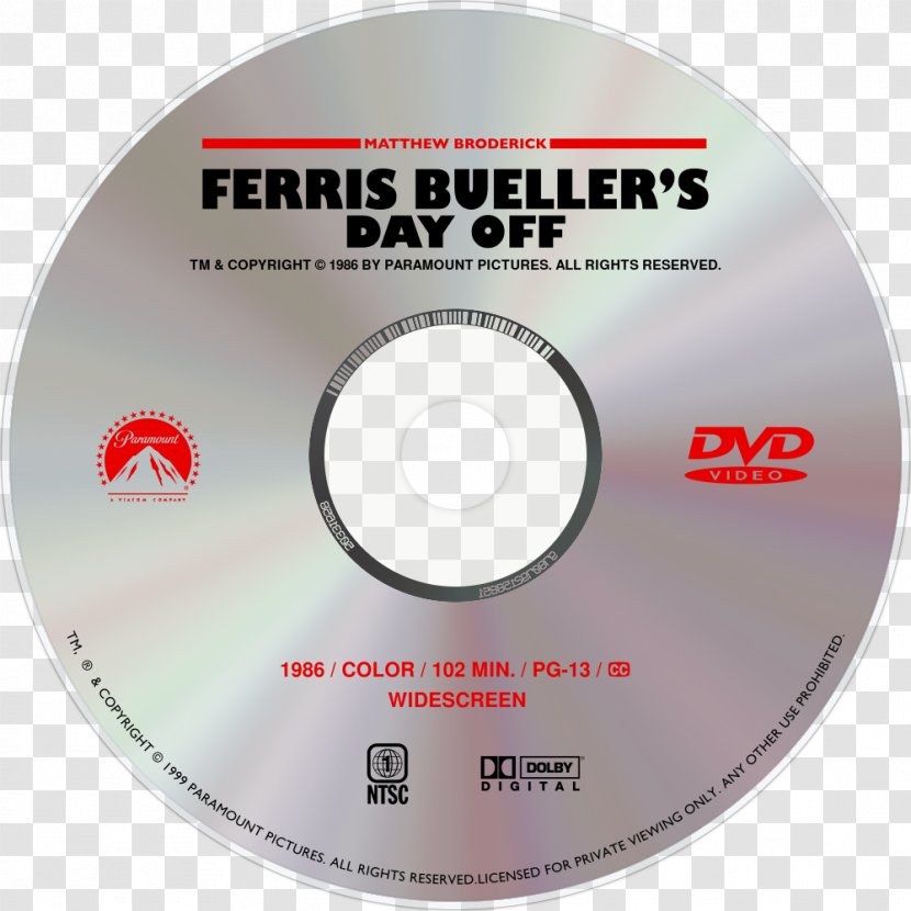Compact Disc Paramount Pictures DVD Video Film - Television Show - Ferris Bueller Transparent PNG