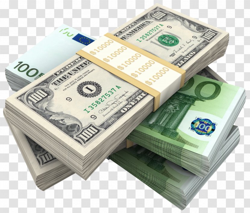 Money Icon - United States One Hundred Dollar Bill - Bundles Of Dollars And Euro Clipart Picture Transparent PNG