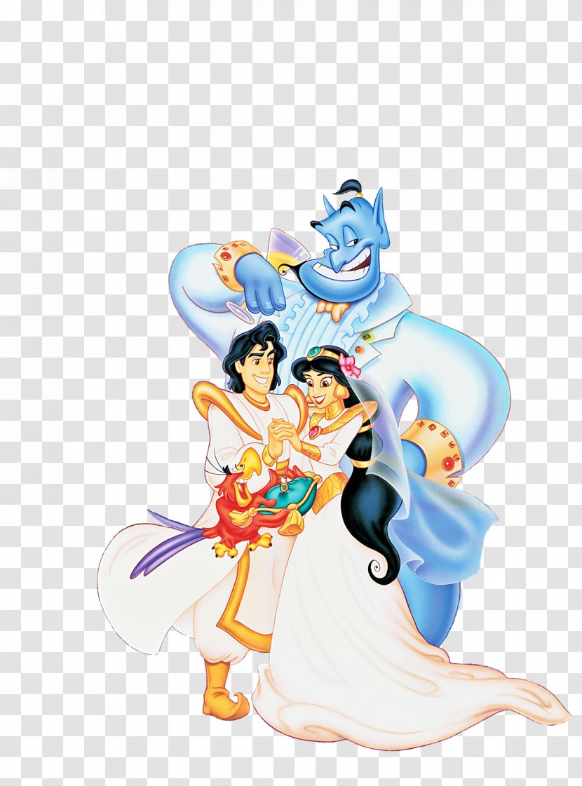 Princess Jasmine Genie Aladdin Iago Abu - Cartoon Transparent PNG
