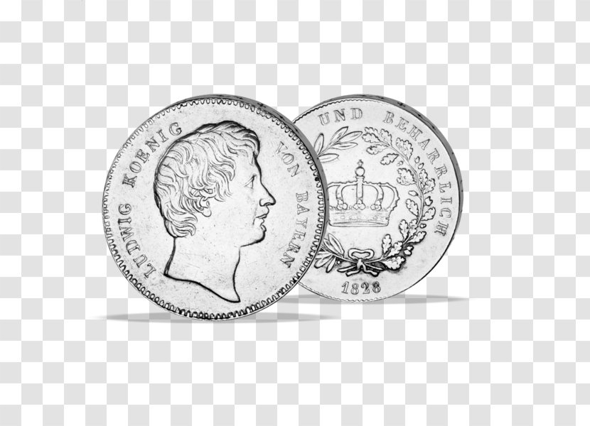 Coin Silver Kronenthaler Ludwig I Of Bavaria Font - Money Transparent PNG