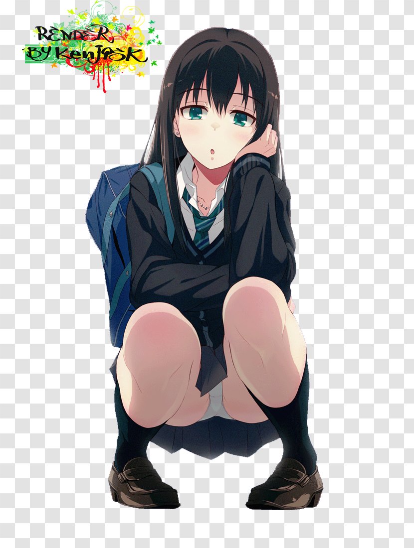 Black Hair School Uniform Student Brown - Tree - Flower Transparent PNG