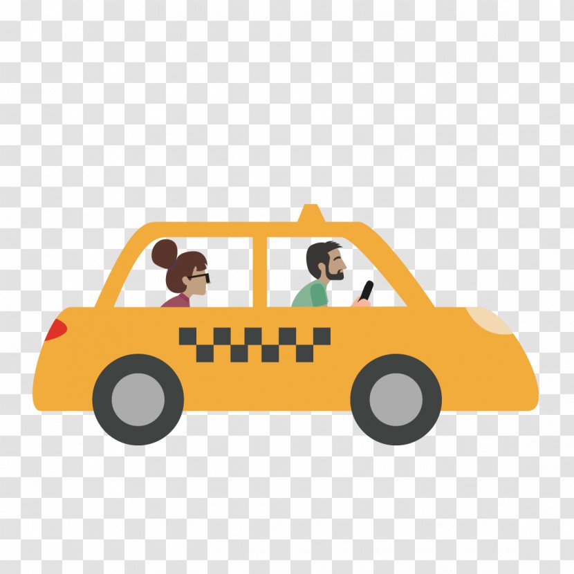 Car Taxi Driving Vehicle - Motorcycle - Vector Yellow Transparent PNG