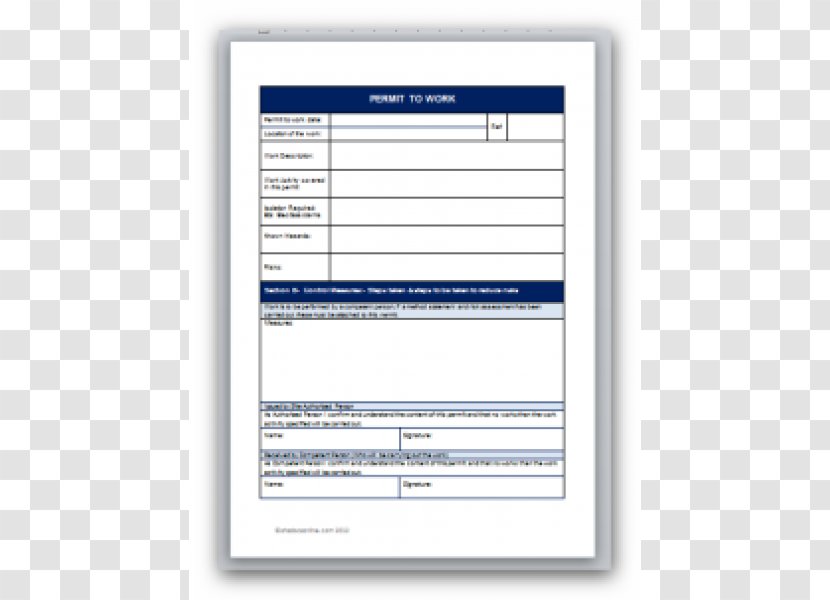 Document Template Permit To Work Computer Software - Hot Transparent PNG