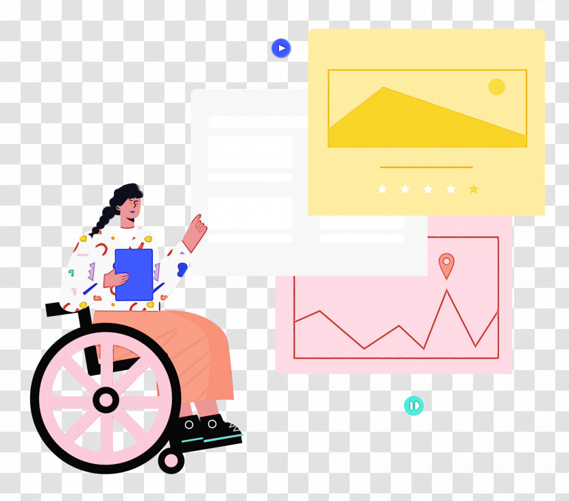 Visual Arts Wheelchair Drawing Cartoon Style Transparent PNG