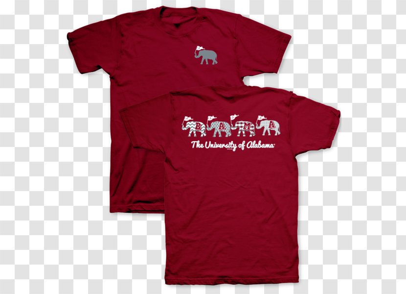 T-shirt Clothing Sleeve Crimson Polo Shirt - Elephant Motif Transparent PNG