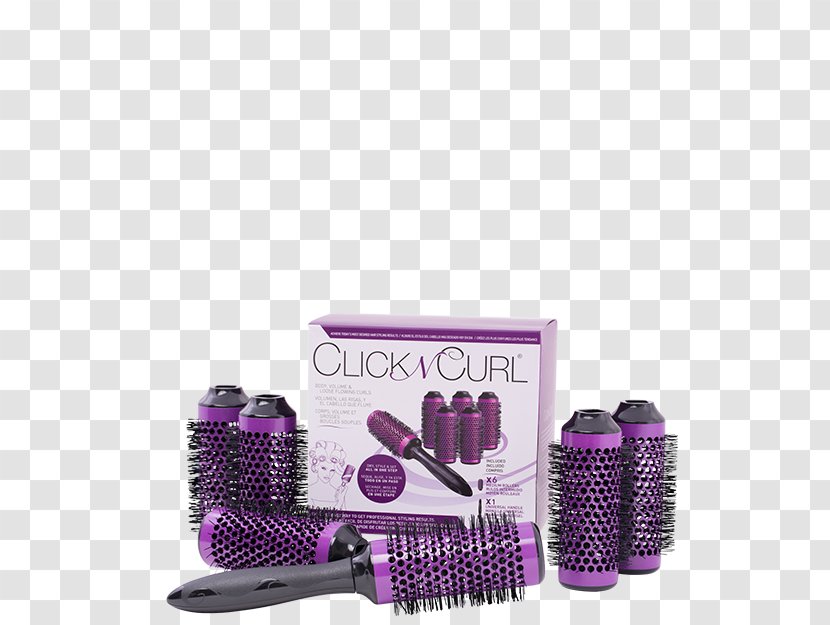 Click N Curl Blowout Brush Set Round Styling Tool Full Medium Hairbrush - Ringlet Curls Out Transparent PNG