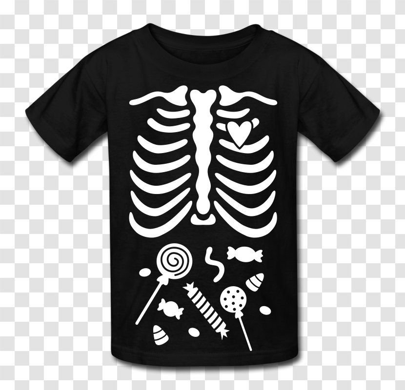 T-shirt Hoodie Top Clothing - Halloween Costume - Rib Cage Transparent PNG