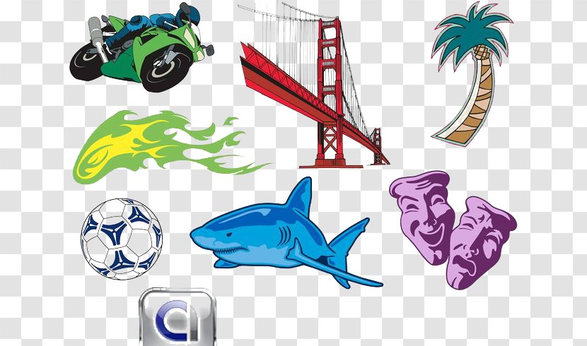 Logo Graphic Design - Minimalism - Fish Mask Football And Cable Bridge Transparent PNG