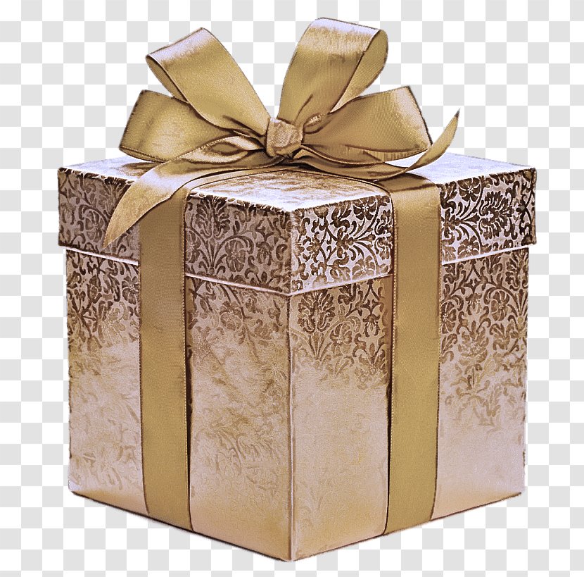 Present Box Gift Wrapping Ribbon Party Favor - Beige Packaging And Labeling Transparent PNG