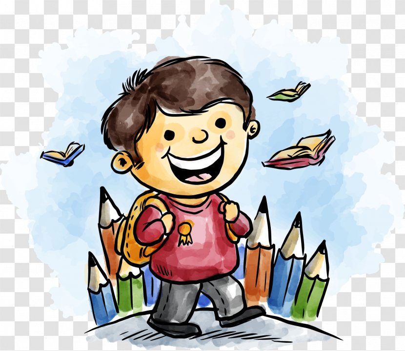 Psd Watercolor Painting Adobe Illustrator Drawing - School - Being A Child Transparent PNG
