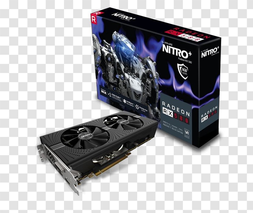 Graphics Cards & Video Adapters AMD Radeon RX 580 Sapphire Technology 500 Series - Computer Component - Amd Rx Transparent PNG