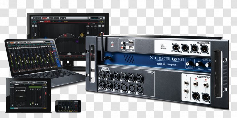 Audio Mixers Digital Mixing Console Soundcraft User Interface Remote Controls - Ui Transparent PNG