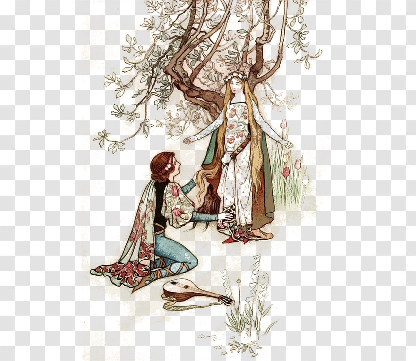 The Water Babies - Plant - Classic Book Fairy Jack And Beanstalk TaleHand-painted Woman Transparent PNG