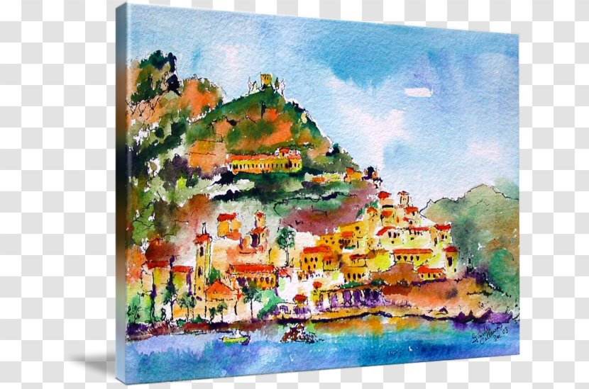 Watercolor Painting Amalfi Gallery Wrap Transparent PNG
