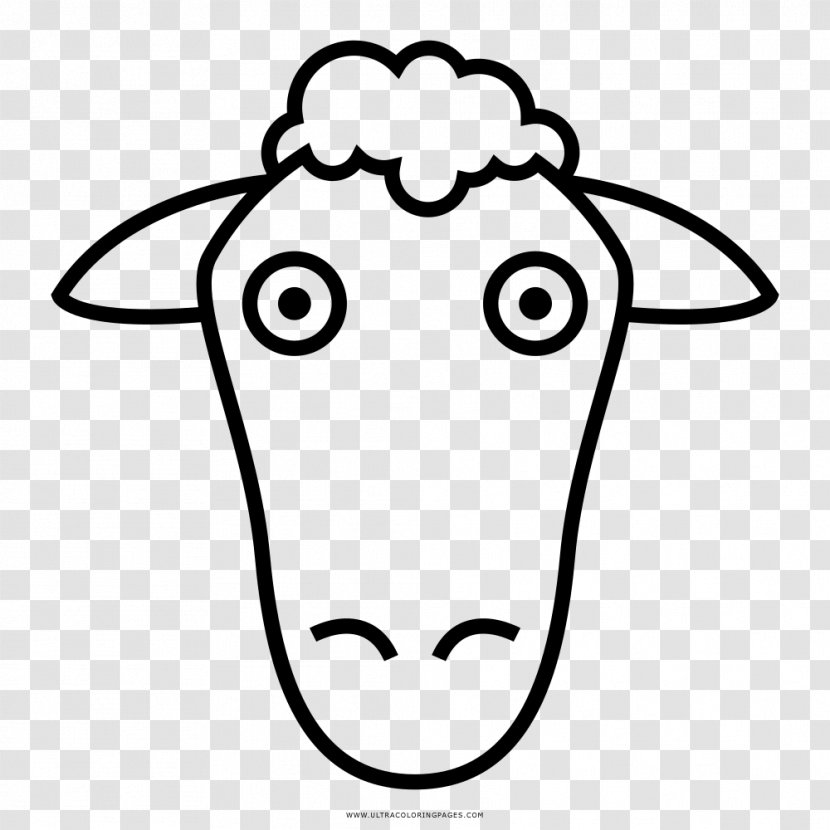 Sheep Drawing Coloring Book Black And White - Smile Transparent PNG