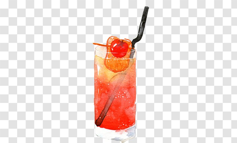 Juice Cocktail Drink Food - Tree - Hand-painted Cherry Stock Image Transparent PNG