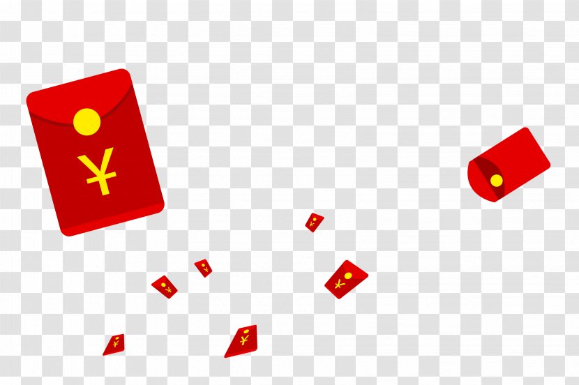 Red Envelope Chinese New Year - Envelopes Floating Element Transparent PNG