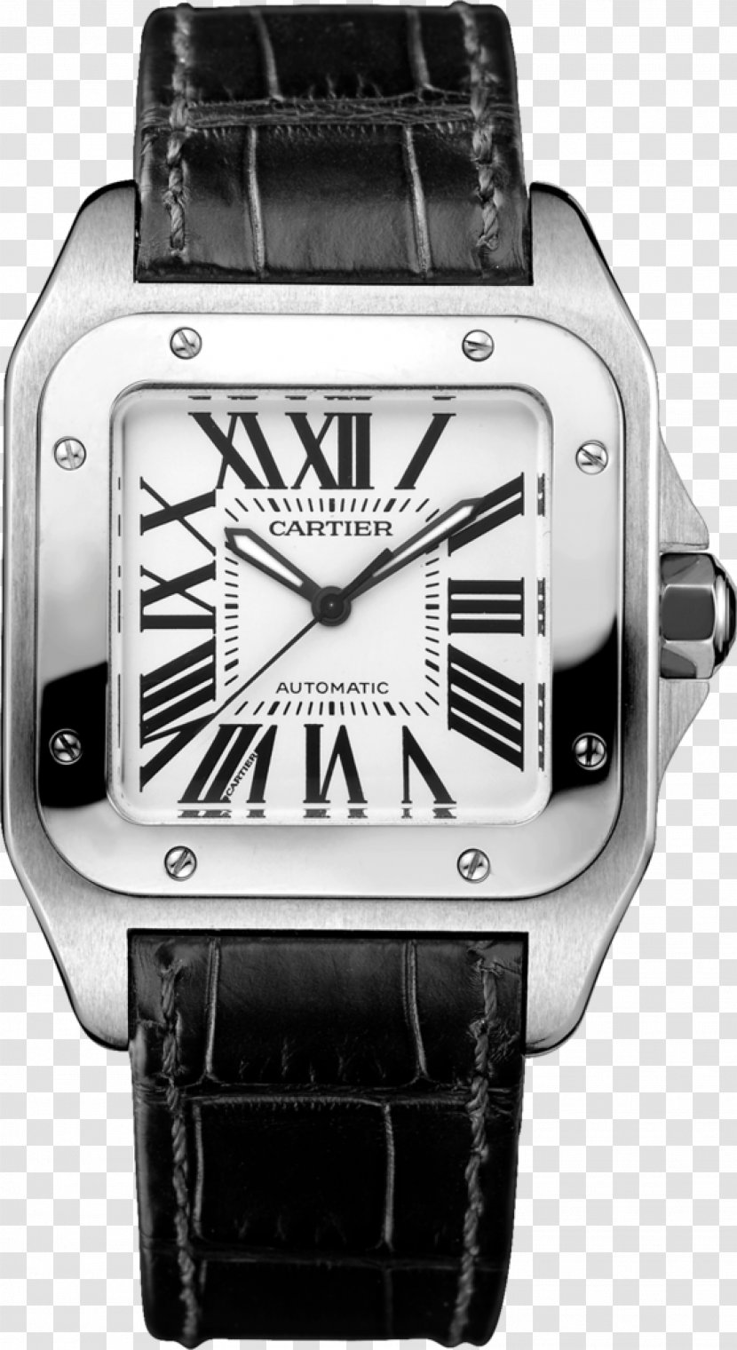 Cartier Santos 100 Automatic Watch Chronograph Transparent PNG
