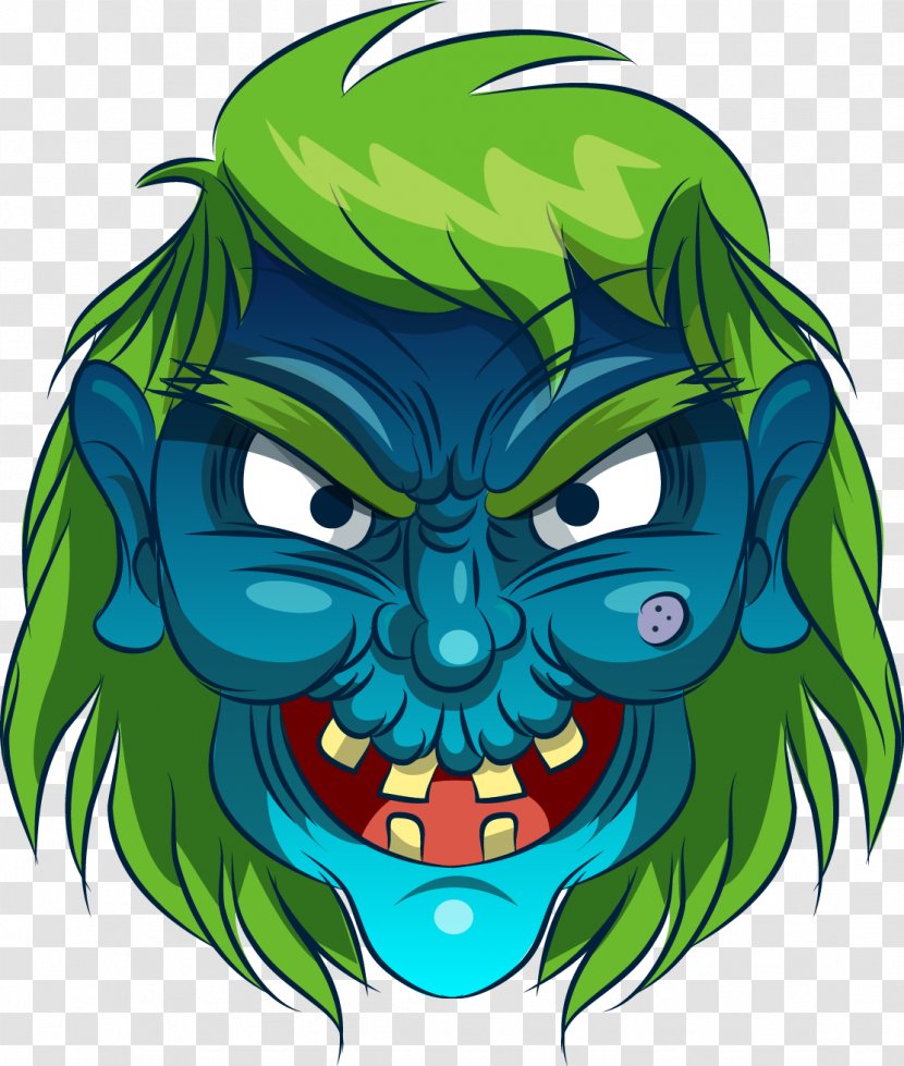 Euclidean Vector Mask Stock Illustration - Vecteur - Painted Green Cartoon Witch Transparent PNG