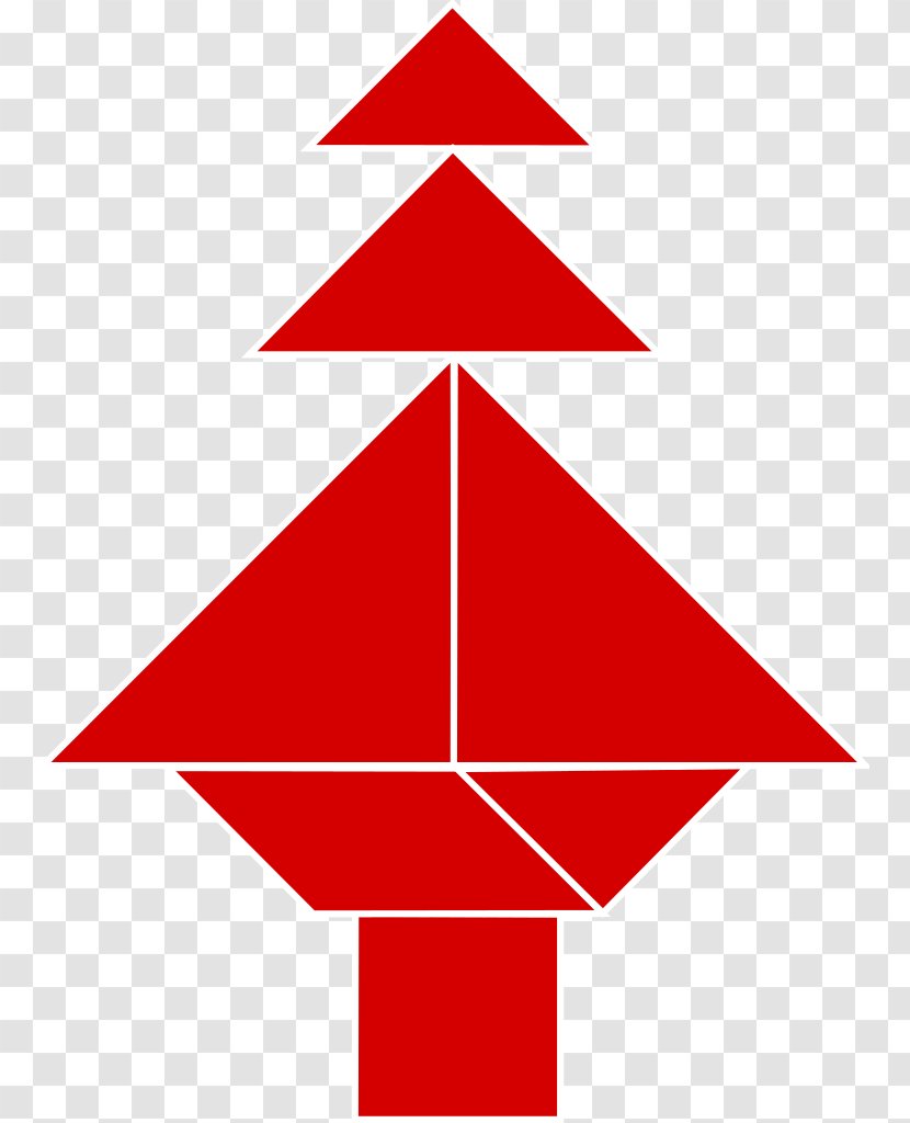 Tangram Puzzle Game Triangle Christmas Tree - Etiquette Transparent PNG
