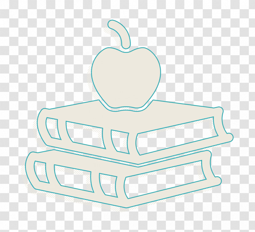Book Icon Education Lite Icon Two Books With Apple On Top Icon Transparent PNG