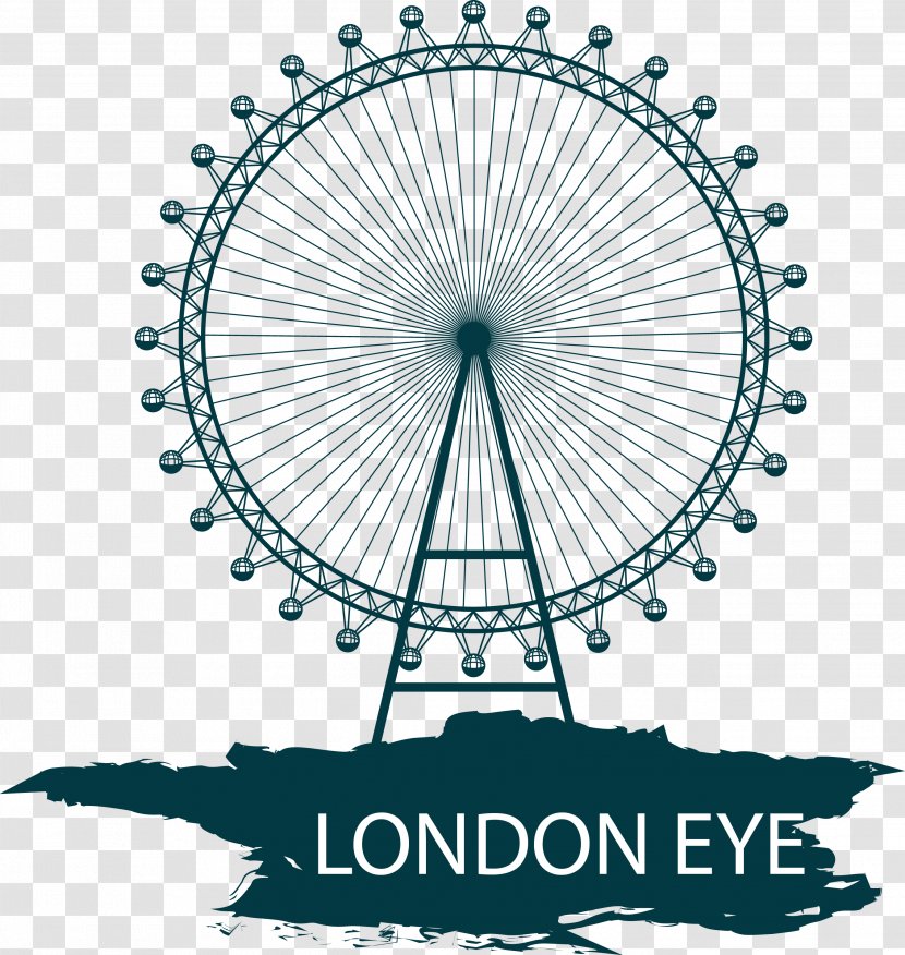 London Bridge Eye The Shard Skyline - Silhouette - Creative Landmark Vector Material Transparent PNG